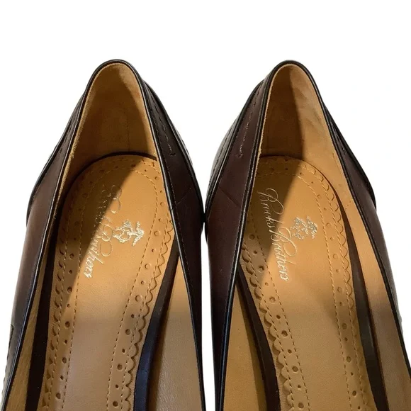 Brooks Brother Brown Genuine Leather Cap Toe Heels - Picture 4 of 9